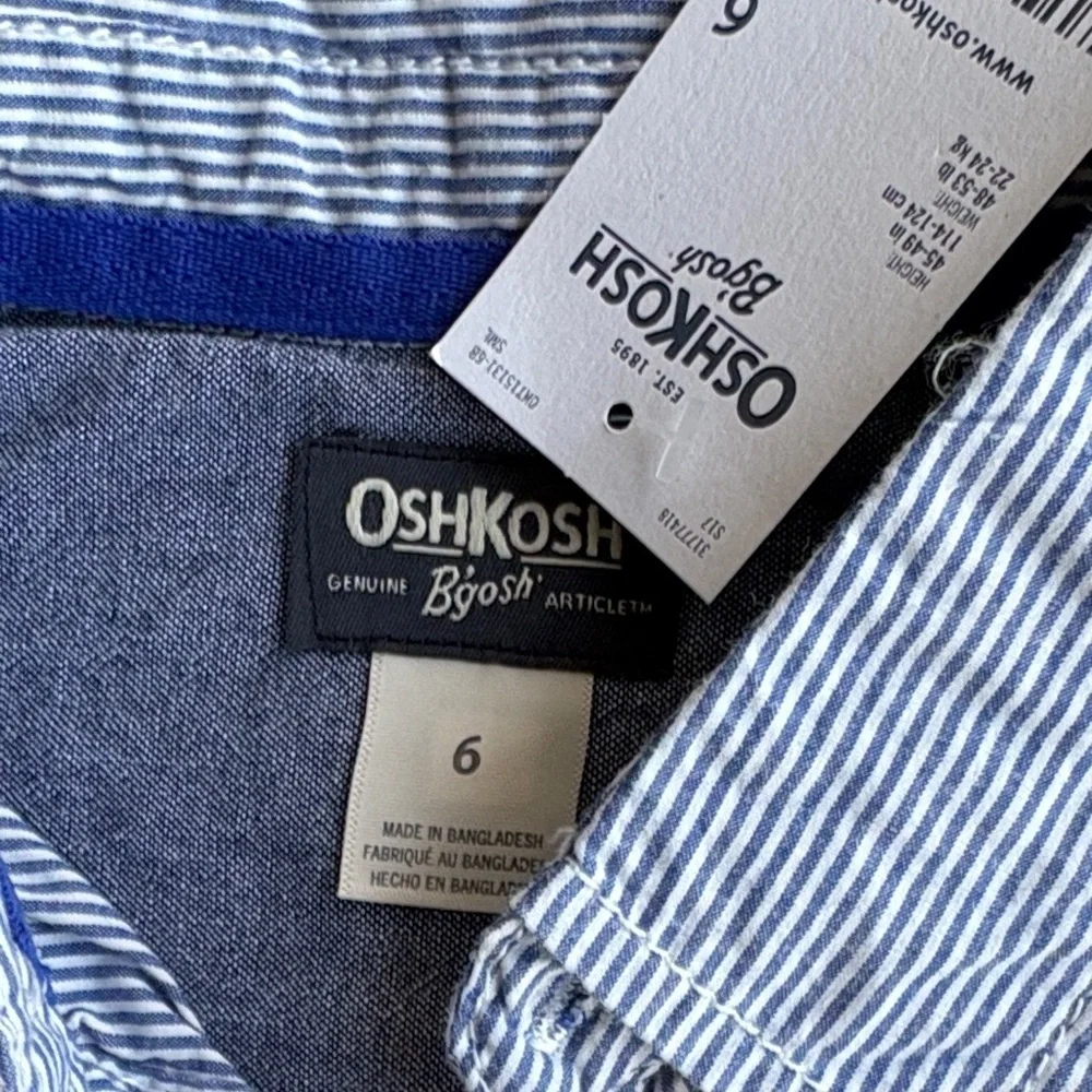 NWT Oshkosh Boys Striped Shirt size 6